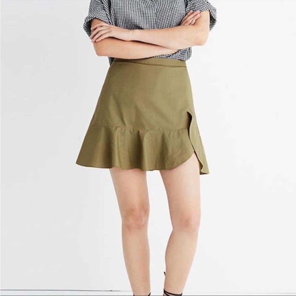 Green Wrap Mini Skirt